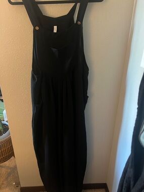 Black Ladies' Overalls Jumpsuit